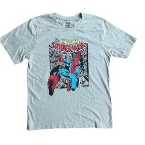 Marvel The Amazing Spider-Man Graphic Tee Men's XL Gray Short Sleeve T-Shirt